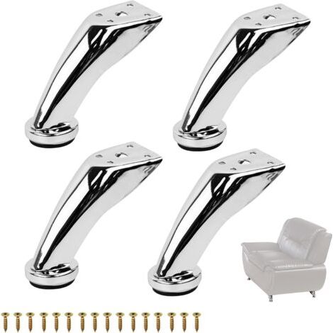 Lot de 4 Pieds Métal 9,5 cm, Pieds de Meubles, Canapé, Table Basse, Cuisine, Faciles à Installer et Résistants (1/5)