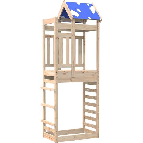vidaXL Torre de Juego Marrón 85 x 52,5 x 239 cm Madera de pino macizo (1/5)