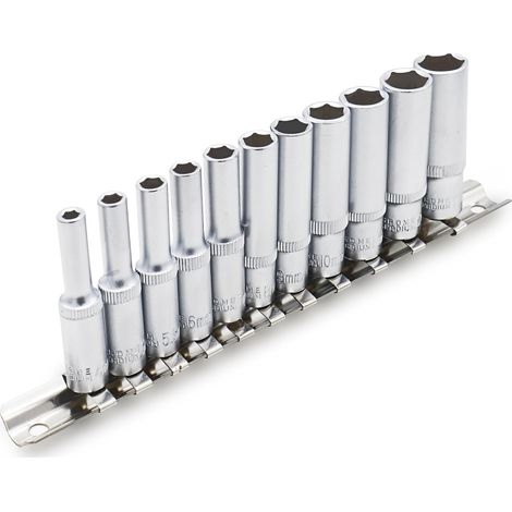 Jeu de 11 douilles longues 6 pans 1/4" (4-13 mm) (1/5)