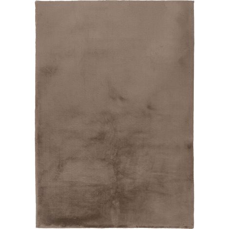 Tapis taupe doux à poils courts cosy et résistant - 150 x 80 cm (1/5)