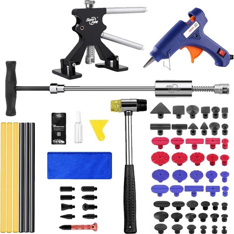 Kit d'outils de réparation de bosses, 74 pièces, réparation sans peinture, Outil de réparation de bosses de voiture, Prise EU (1/2)