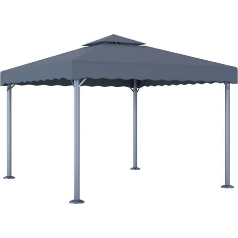 Gazebo en aluminium couleur anthracite sans fumée de 300 x 300 cm (1/5)
