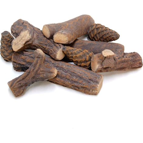 9-teiliges Set Keramik-Holzscheite für Bioethanol-Kamine