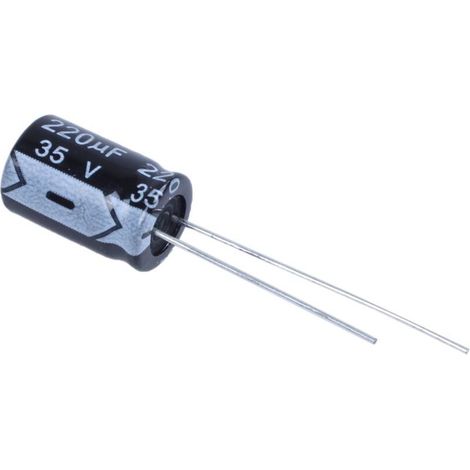 10 Condensateurs Électrolytiques Radiaux 220uF 35V 105°C 8x12mm (1/4)