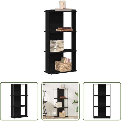 vidaXL Bücherregal Holz -  Bücherregal 3 Böden Schwarz 60x30x120 cm Holzwerkstoff (1/5)