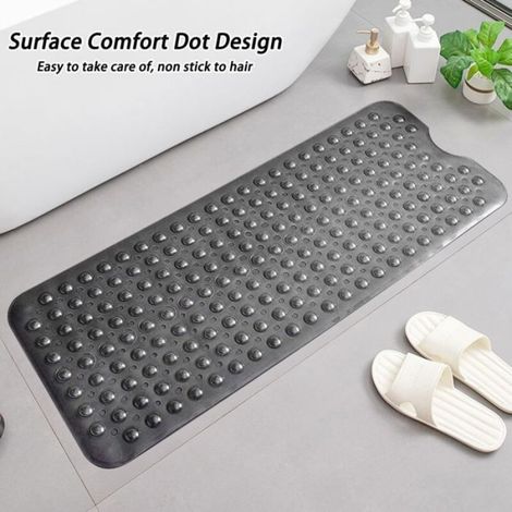 Tapis De Bain - Antidérapant Avec Ventouses - Pour Baignoire - 100 X 40 Cm - Noir (1/4)