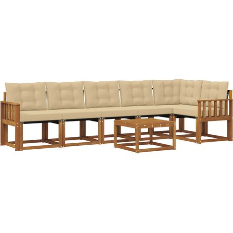 Outdoor Sofa Set with Cushion 7 pcs Natural and Beige vidaXL (1/5)