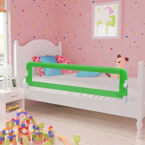Barrière de Lit pour enfant - Barrière de protection de lit Vert 120x42 cm Polyester BV400164 - BonneVie (1/5)