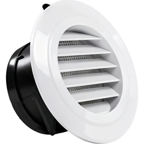Rejilla de ventilación de 1177 cm, tapa de escape redonda, rejilla integrada, apta para baños, oficinas y hogares (blanca). (1/4)