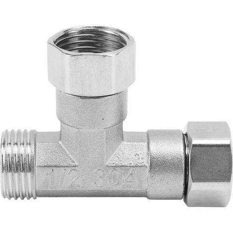 Connecteur de Raccord de Tuyau, Connexion Ferme 5 Kg de Pression en Acier Inoxydable 304, Adaptateur de Joint de Tuyau, Conception en té pour la Construction (2 joints à filetage femelle et 1 joint). (1/5)