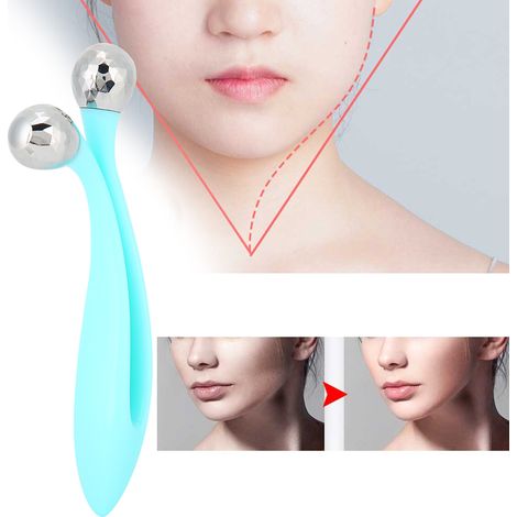 Rouleau de massage facial 3D en V à doubles billes pour raffermissement et soin de la peau (1/5)