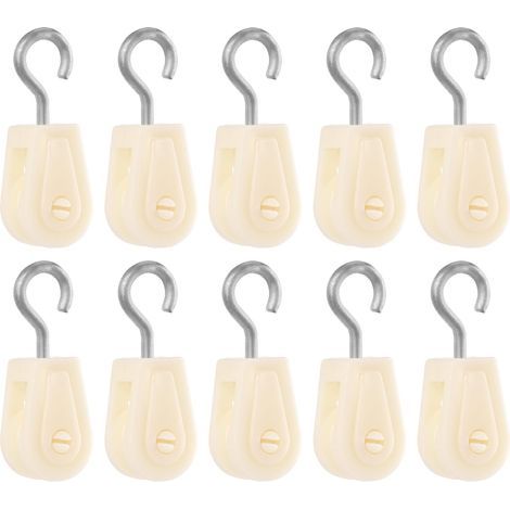 20 Pièces Mini Poulie en Plastique, Légère Poulie en Nylon Poulie à Câble Métallique Poulie de Corde à Linge en Nylon pour Bricolage Maison École Grues Projet de Cadre de Poulie (1/5)