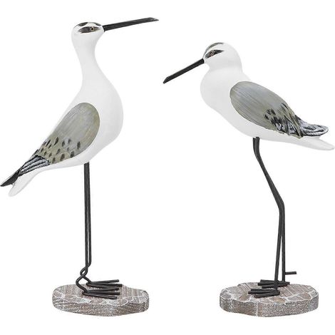Lot de 2 ornements en bois représentant des mouettes réalistes, à exposer à la maison. (1/2)