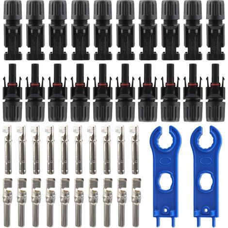 10 Pairs of MC4 Connectors, IP67 Waterproof, Tool Included, 6mm² Cable, Solar Panel (1/5)