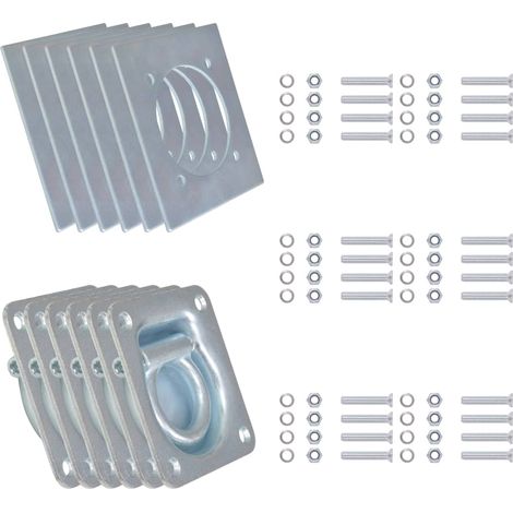 Anneau d'arrimage pour remorque 6 pcs Acier galvanisé 2000 kg (1/5)