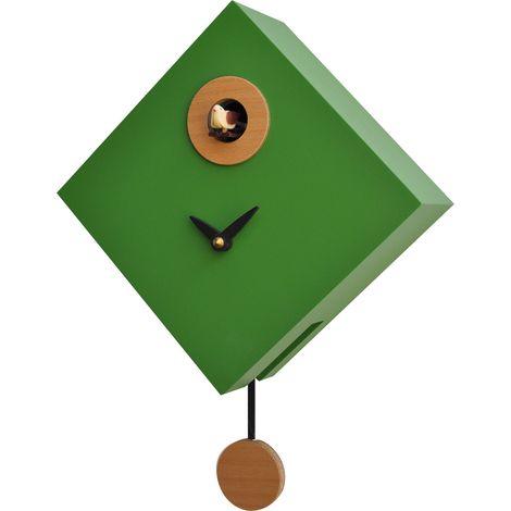 Orologio a Cucù da Parete 25x25x11cm Pirondini Italia Rombino Verde