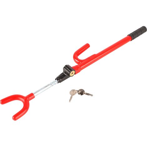 Antivol de volant universel en forme de U, type harpon, réglable, pour voiture, fourgon, SUV, camion, avec 2 clés (1/5)