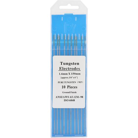 Électrodes en tungstène pur pour soudage TIG AC - 10 pièces, pointe verte, 2.0 x 150 mm (1/5)