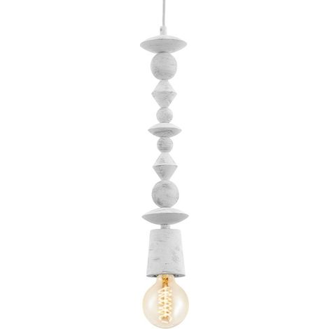 Lampe à suspension Avoltri XL Patine blanche - 49371 (1/3)
