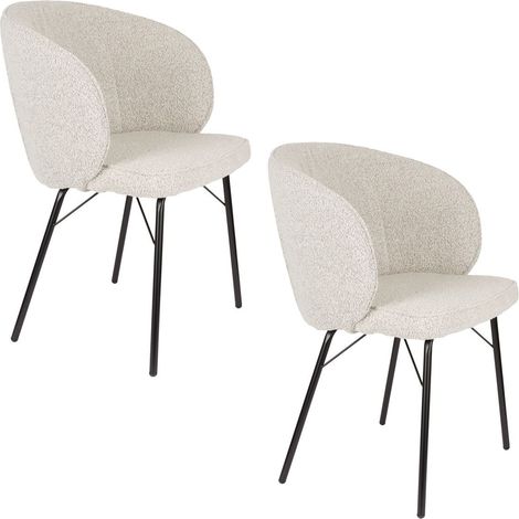 Chaise design, Chaises JOA en tissu bouclé - lot de 2 Beige en Fabric, BOITE A DESIGN (1/5)