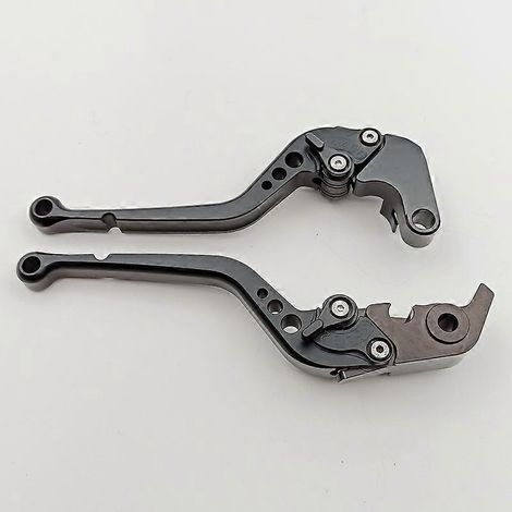 Convient pour la moto Aprilia RSV4 FACTORY, guidon télescopique repliable en alliage d'aluminium modifié avec klaxon de frein (long, noir) (1/5)