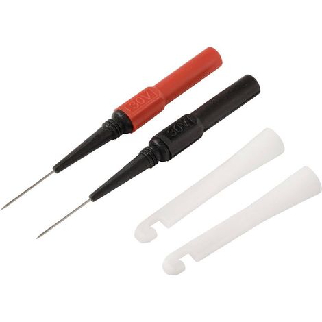 VOLTCRAFT MMS-130 Punta di misurazione Ago di misura 0,7 mm di diametro Connettore 4 mm,Nero, Rosso 3 a coppia (1/5)