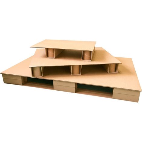 KKE – Palette carton 800 x 600 x 100 mm – Lot de 5 palettes – Charge dynamique 600 kg – Économique et légère – Empilable