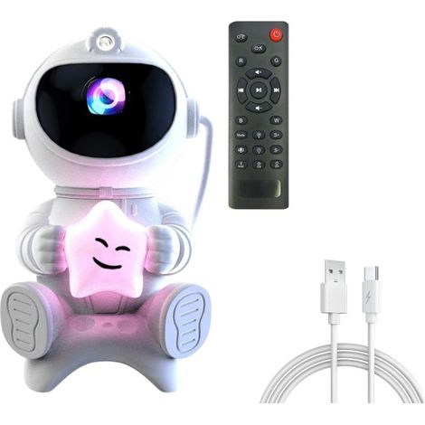 Projecteur Galaxie Astronaute - avec télécommande - Alimentation USB - 8 modes nébuleuses - 13 x 10 x 14 cm (1/5)
