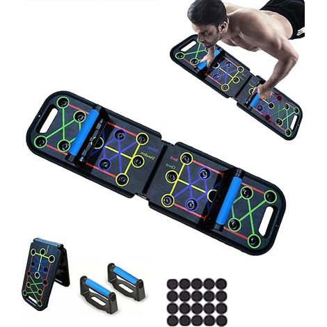 Planche À Pompes - 12 En 1 - ABS - 30 Trous Par Côté - Antidérapant - Pliable - 5 cm D'Épaisseur Repliée - Pour Entraînement Domestique - 1 Pièce (1/3)