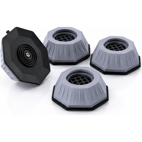 Patin Anti Vibration Machine à Laver, Lot de 4 Pieds Antidérapants en PP et Caoutchouc, Pied Anti Vibration Machine à Laver, Réduit les Vibrations, pour Sèche-Linge et Réfrigérateur (1/5)