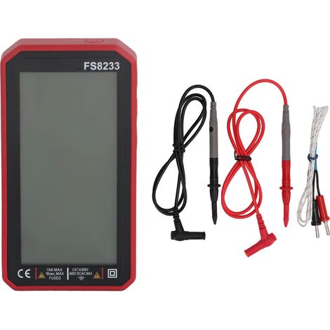 FS8233 Multimètre Numérique Portatif Testeur Tension Courant Grand Écran Appareil Mesure Résistance Capacitance (1/5)