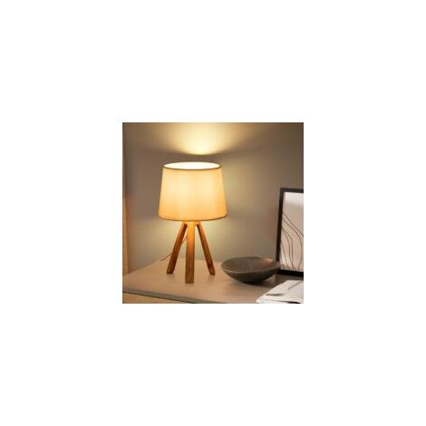 Tisch-, Nachttisch- oder Schreibtischlampe mit Harzfuß und Stoffschirm. E14-Fassung. Moderner und Vintage-Stil für Schlaf- oder Wohnzimmer [Energieklasse B] – Crezuo (1/4)