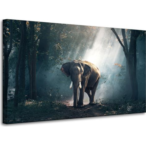 Lienzo impreso con diseño de elefante, 100x60 cm.