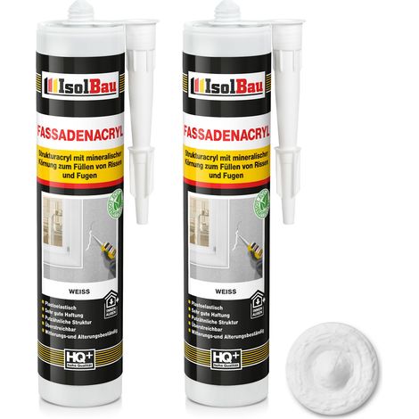 IsolBau Peinture acrylique blanche pour façade Fassadenacryl 2 x 300 ml