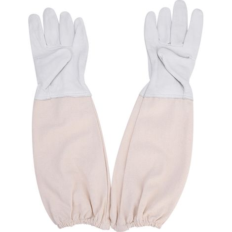 Traje de protección profesional para apicultura con guantes – Mono de algodón blanco, talla L/Grande, para apicultores – Equipo de seguridad con 3 bolsillos (1/5)