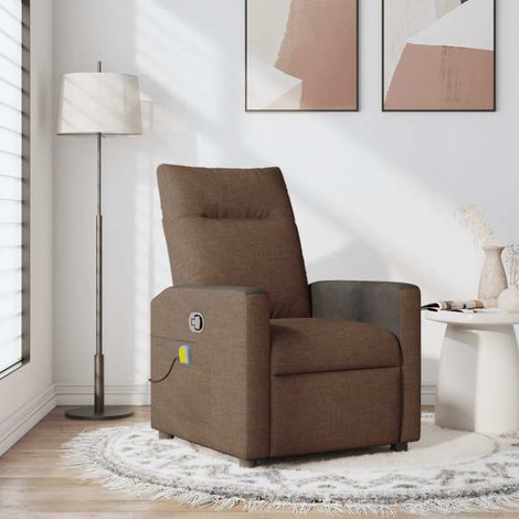 Massagesessel Braun Stoff (1/5)