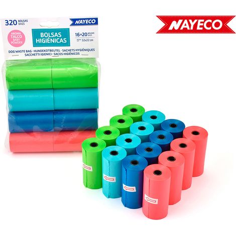 Sacchetti Igienici Aroma Talco 16 Rotoli da 20 Sacchetti
