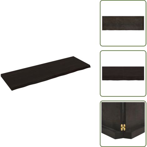 Wandregal Dunkelbraun 180x60x(2-6)cm Massivholz Eiche Behandelt - Wandregal - Eichendielen - Holzmöbel - Landhausstyle - Wohnraumgestaltung (1/5)