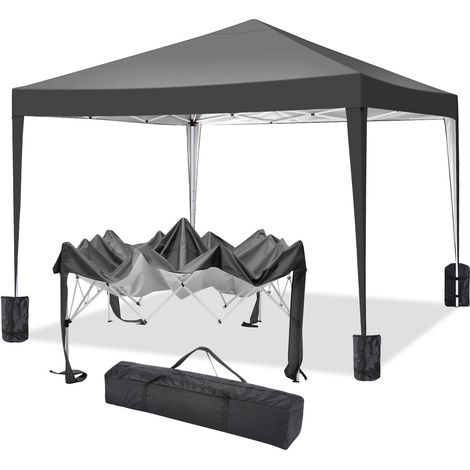Carpa de jardín plegable 3x3m Protección UV impermeable, Barnum plegable para bodas, picnics, mercados, camping, Negro (1/5)