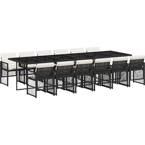 Maison Exclusive - Set comedor de jardín con cojines 13 pzas ratá (1/5)