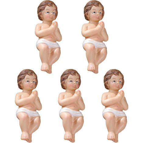 Baby Jesus Figurine - Statue de la scène de la nativité, affichage de la crèche de résine, détails fins artisanaux, accent saisonnier inspirant, décoration religieuse premium, ornement de Noël pour l' (1/5)