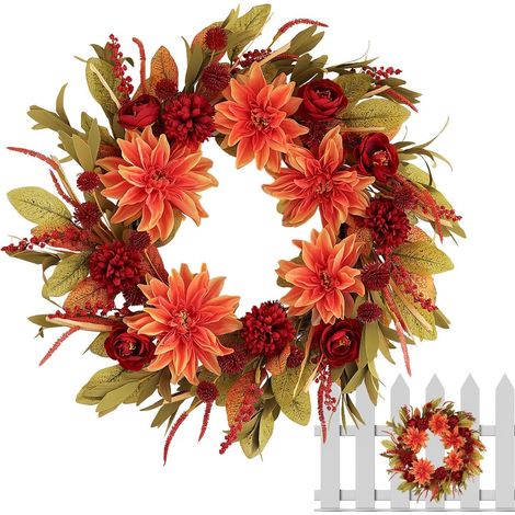 Couronne de porte d'automne Couronne de porte résistante aux (1/5)