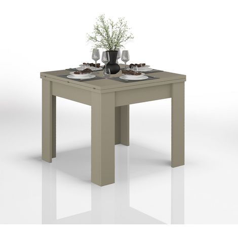 WHOUS Tavolo Allungabile JESI per Sala da Pranzo e Soggiorno, Estensibile da 90 a 180 cm, Tavolo Cucina per 4-8 Persone, Tortora