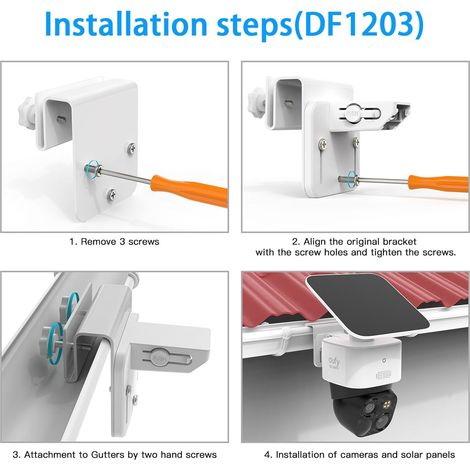 Bracket de Fixation pour Caméra de Sécurité Solocam S340/S330 - Montage Gouttière Étanche Aluminium (1/5)