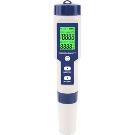 Testeur de salinité de piscine, testeur numérique de salinité d'eau de mer 5 en 1, kit de test d'étanchéité IP67 (1/4)