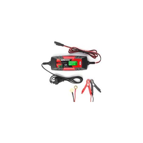 Chargeur de batterie de voiture, chargeur et mainteneur de batterie, chargeur de batterie automatique intelligent 6 V/12 V 4 A, avec écran LCD, chargeur de réparation d'impulsions