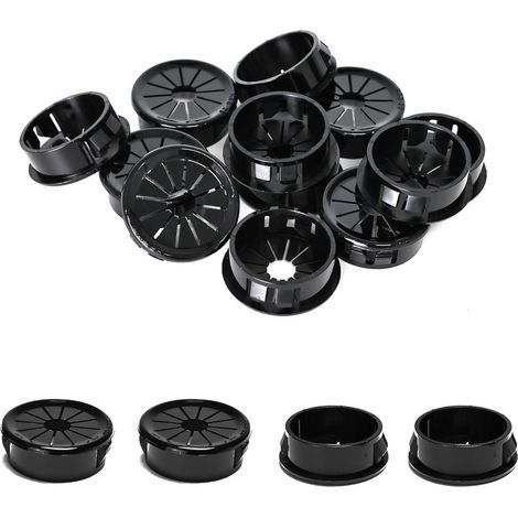 25 passe-câbles, clips de 28 mm de diamètre, passe-câbles ronds en nylon pour câbles de bureau, noirs (1/5)