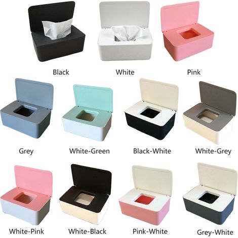 Tragbare Aufbewahrungsbox mit Deckel für Einwegmasken und Feuchttücher – Umweltfreundliches PP-Modell – Abmessungen 18,5 x 12,2 x 7 cm – Verschiedene Farben erhältlich (1/4)