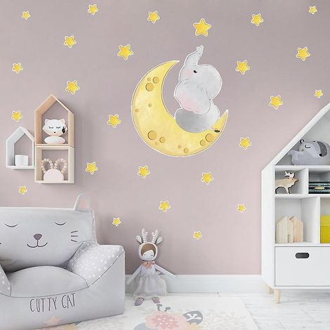 Stickers muraux éléphant volant - Décoration murale pour chambre d'enfant (1/5)