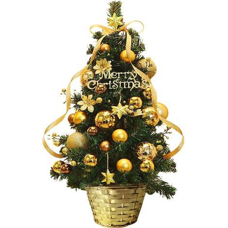 Petit Sapin de Noël Artificiel, Arbre de Noël Artificiel de Table de 55cm avec Ornements d'Accessoires de Bricolage, Cadeau pour Les Fournitures de Fête de Noël Décoration de Noël (1/5)